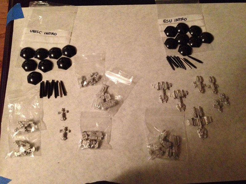 Here's the 2 fleets. The ships in the bags need assembly.